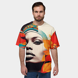 Футболка оверсайз мужская Африканская девушка с дредами, цвет: 3D-принт — фото 2