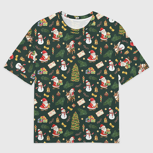 Мужская футболка оверсайз Новогодняя встреча / 3D-принт – фото 1