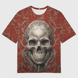 Мужская футболка оверсайз Витиеватый череп