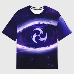 Футболка оверсайз мужская Genshin Impact Raiden sign, цвет: 3D-принт