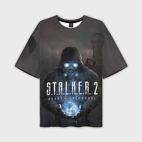 Мужская футболка оверсайз STALKER 2 одиночка с артефактом / 3D-принт – фото 1