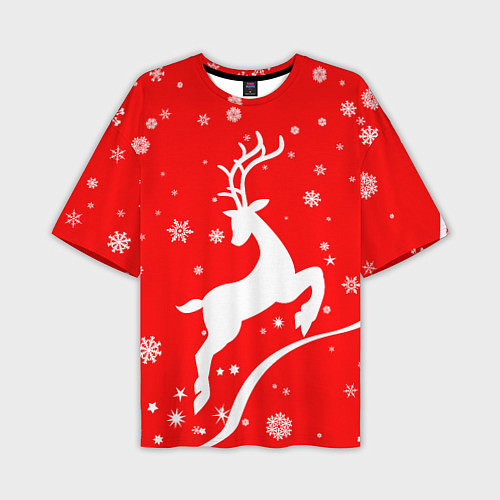Мужская футболка оверсайз Christmas deer / 3D-принт – фото 1