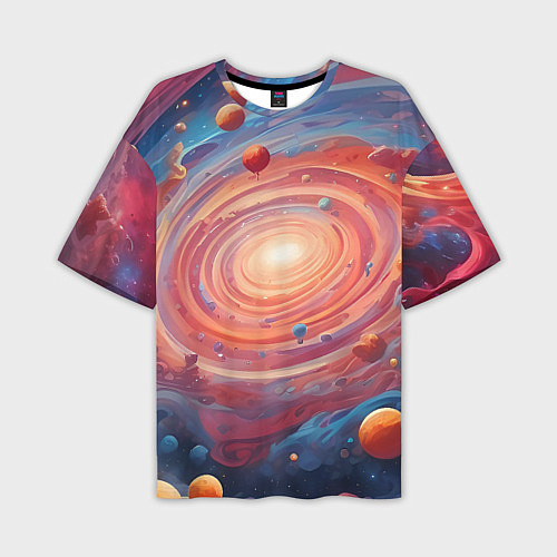 Мужская футболка оверсайз Галактика в спирали / 3D-принт – фото 1