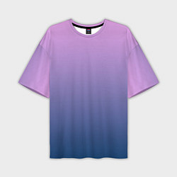 Футболка оверсайз мужская Рассвет розовый и синий градиент 3d, цвет: 3D-принт