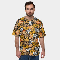 Футболка оверсайз мужская Африканские сердца, цвет: 3D-принт — фото 2