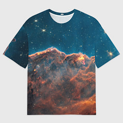 Мужская футболка оверсайз Туманность Киля наблюдаемая телескопом Уэбба