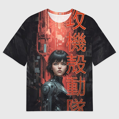 Мужская футболка оверсайз Девушка в призрачном доспехе / 3D-принт – фото 1