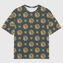 Футболка оверсайз мужская Дракон - паттерн, цвет: 3D-принт