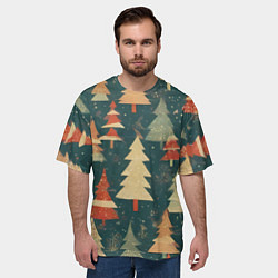 Футболка оверсайз мужская Елки новый год, цвет: 3D-принт — фото 2