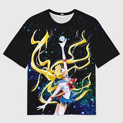 Футболка оверсайз мужская Сейлор Мун - космос, цвет: 3D-принт