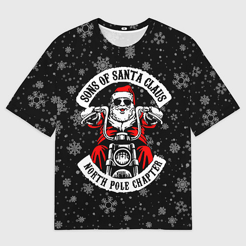 Мужская футболка оверсайз Sons of Santa Claus north pole chapter / 3D-принт – фото 1