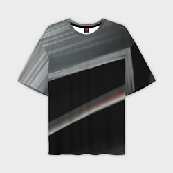 Мужская футболка оверсайз Black grey abstract