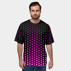 Футболка оверсайз мужская Розовые квадраты, цвет: 3D-принт — фото 2