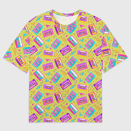 Мужская футболка оверсайз Магнитофонные кассеты / 3D-принт – фото 1