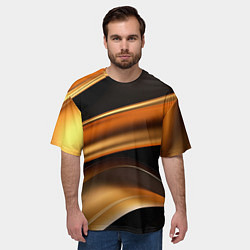 Футболка оверсайз мужская Yellow black style, цвет: 3D-принт — фото 2