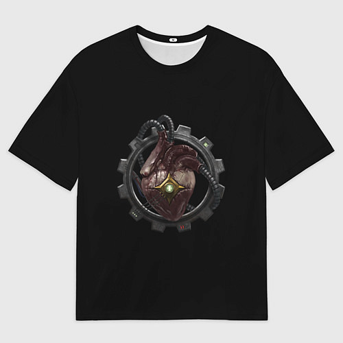Мужская футболка оверсайз Сердце механикус стимпанк / 3D-принт – фото 1