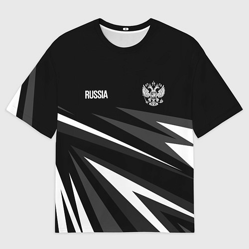 Мужская футболка оверсайз Russia - black and white geometry / 3D-принт – фото 1