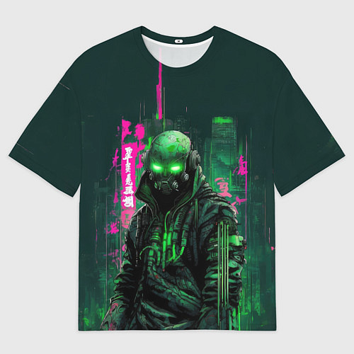 Мужская футболка оверсайз Сутулый киборг / 3D-принт – фото 1