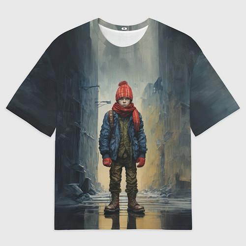 Мужская футболка оверсайз Юный хулиган в тяжелых ботинках / 3D-принт – фото 1