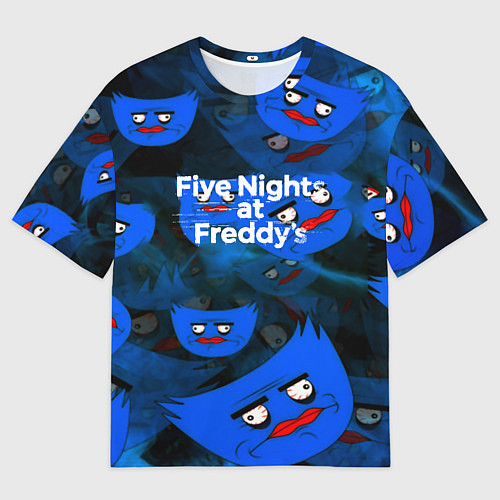 Мужская футболка оверсайз Huggy Wuggy x Five Nights at Freddys / 3D-принт – фото 1