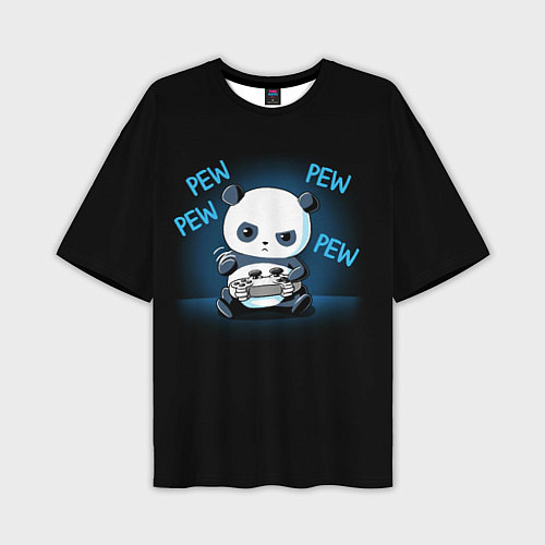 Мужская футболка оверсайз Panda gamer / 3D-принт – фото 1