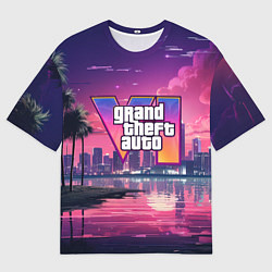 Футболка оверсайз мужская GTA 6 nigh city, цвет: 3D-принт