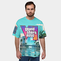 Футболка оверсайз мужская GTA6 солечный город, цвет: 3D-принт — фото 2