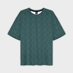 Мужская футболка оверсайз Зелёный геометричные линии