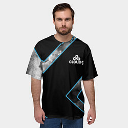 Футболка оверсайз мужская Cloud9 - Форма команды,чёрные облака 2024, цвет: 3D-принт — фото 2