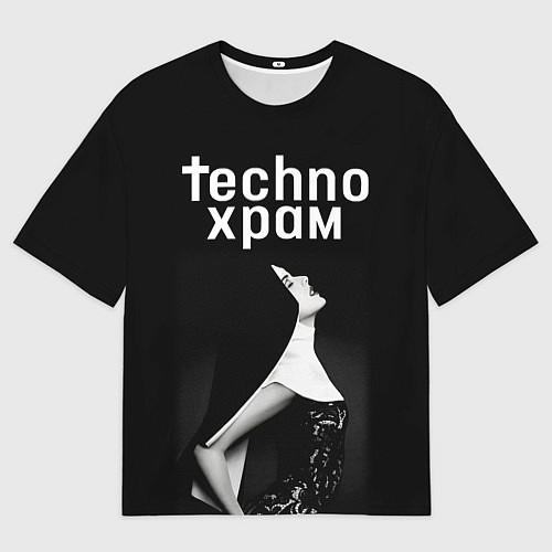 Мужская футболка оверсайз Techno храм вожделение / 3D-принт – фото 1