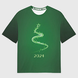 Мужская футболка оверсайз Стилизованная елка 2024