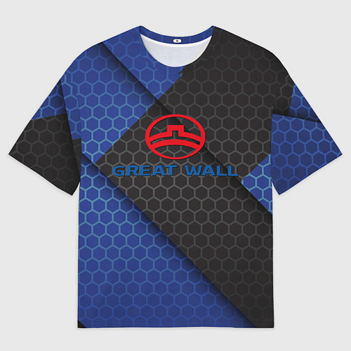 Мужская футболка оверсайз Great wall logo / 3D-принт – фото 1