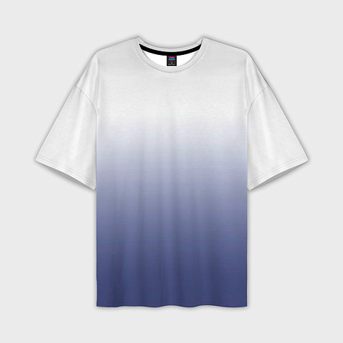 Мужская футболка оверсайз Туманный градиент бело-синий / 3D-принт – фото 1