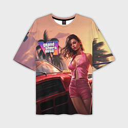 Мужская футболка оверсайз GTA 6 girl vice city