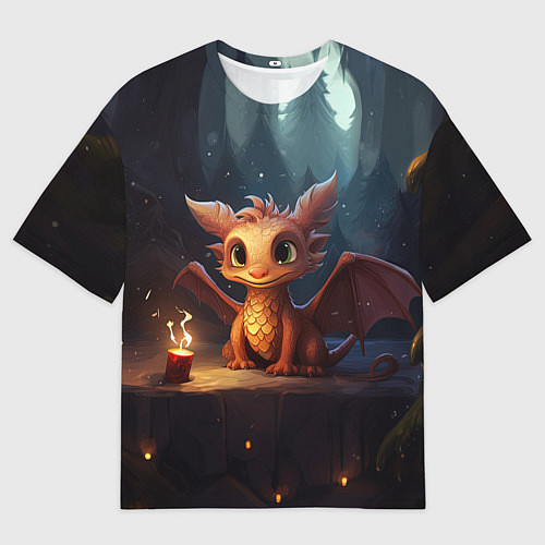 Мужская футболка оверсайз Загадочный звездокрыл дракон / 3D-принт – фото 1