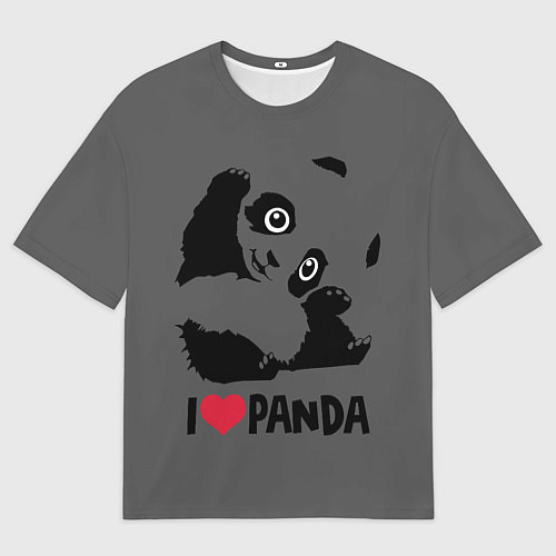 Мужская футболка оверсайз Я люблю панду / 3D-принт – фото 1