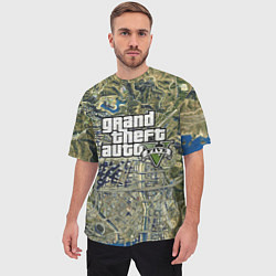 Футболка оверсайз мужская GTA 5 карта, цвет: 3D-принт — фото 2