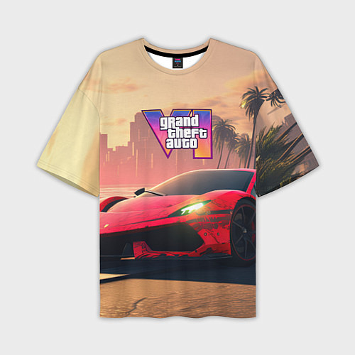 Мужская футболка оверсайз GTA 6 спортивное авто / 3D-принт – фото 1