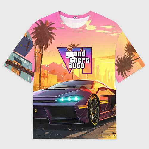 Мужская футболка оверсайз Auto GTA 6 / 3D-принт – фото 1