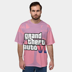 Футболка оверсайз мужская GTA 6 pink, цвет: 3D-принт — фото 2