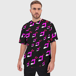 Футболка оверсайз мужская JoJos Bizarre neon pattern logo, цвет: 3D-принт — фото 2