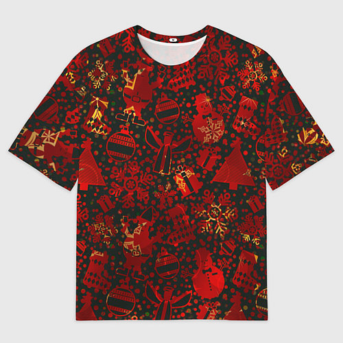 Мужская футболка оверсайз Ёлочные игрушки и ёлки / 3D-принт – фото 1