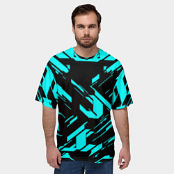 Футболка оверсайз мужская Айзек стиль неоновый броня, цвет: 3D-принт — фото 2
