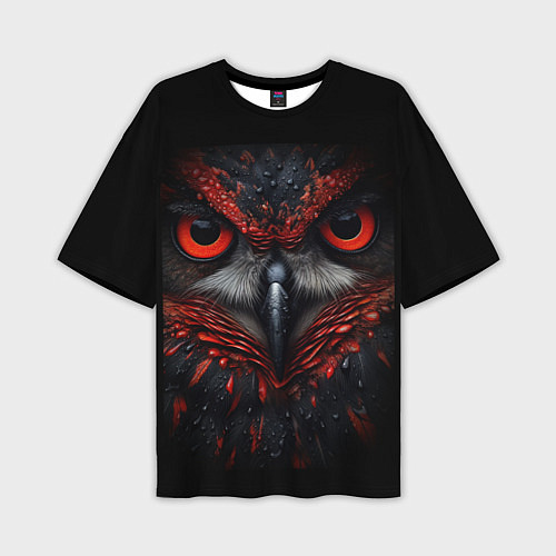 Мужская футболка оверсайз Красная сова / 3D-принт – фото 1