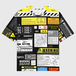 Футболка оверсайз мужская Инженерные знаки, цвет: 3D-принт