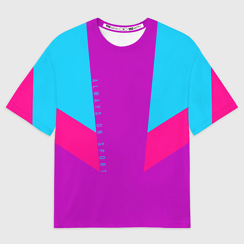 Мужская футболка оверсайз Always in sports сиреньевый / 3D-принт – фото 1