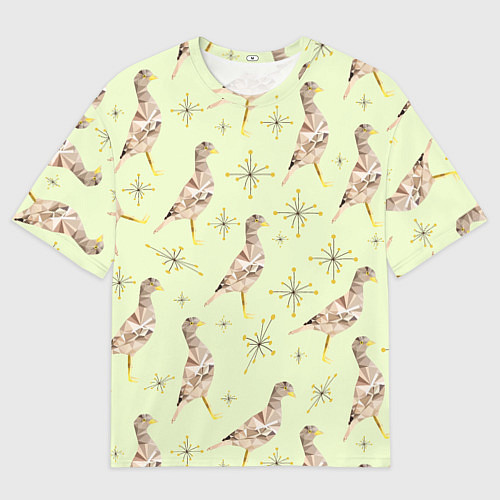 Мужская футболка оверсайз Авдотка птица и снежинка / 3D-принт – фото 1