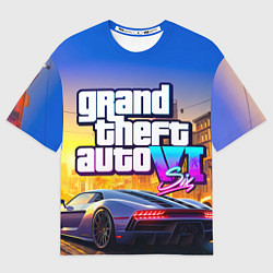 Футболка оверсайз мужская Grand theft auto 6 street vice city, цвет: 3D-принт