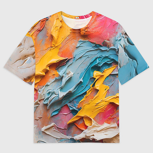Мужская футболка оверсайз Абстрактная живопись акрилом / 3D-принт – фото 1