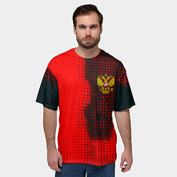 Футболка оверсайз мужская Россия герб спорт краски, цвет: 3D-принт — фото 2